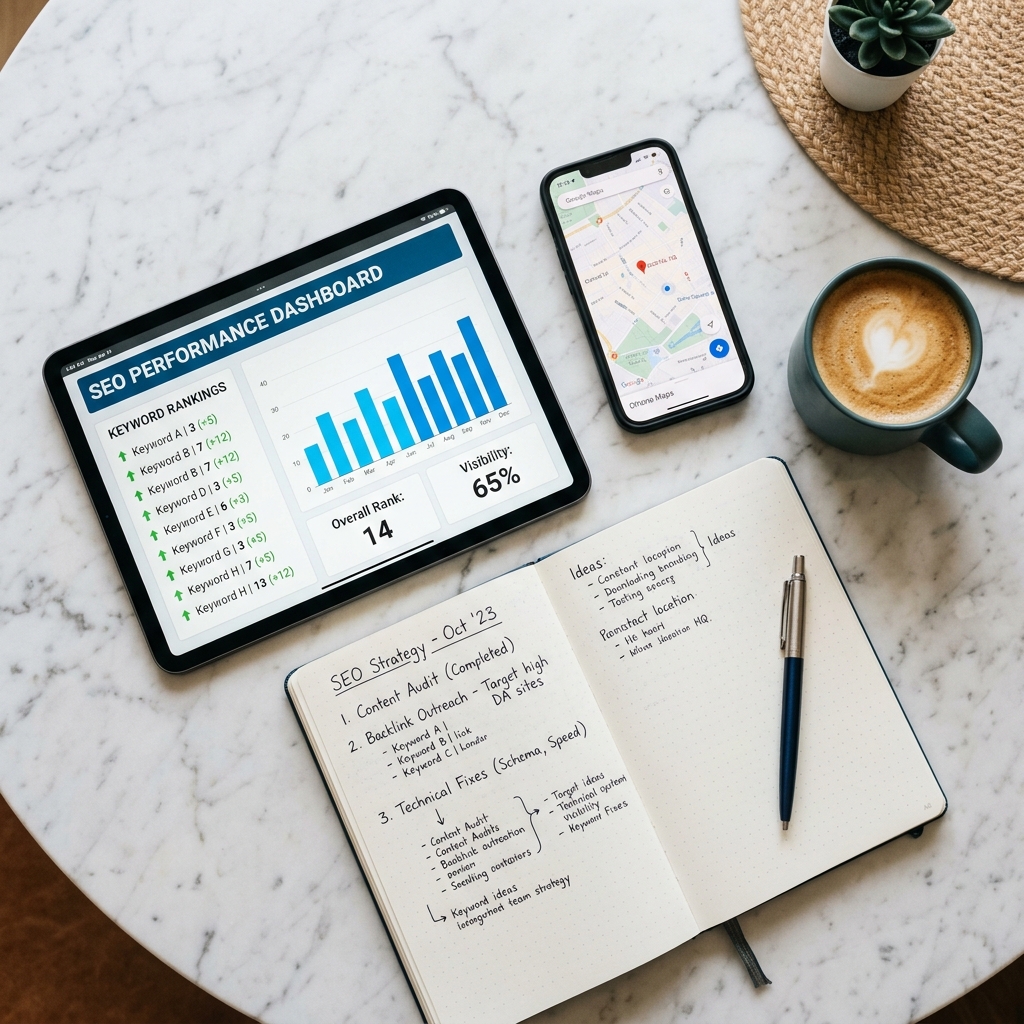 SEO strategy and analytics workspace